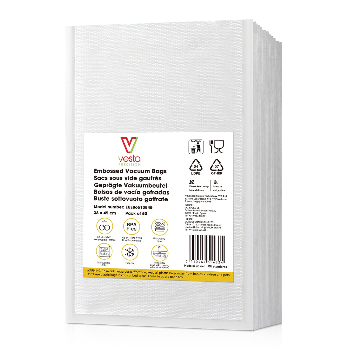65 µm Embossed Vacuum Bags
