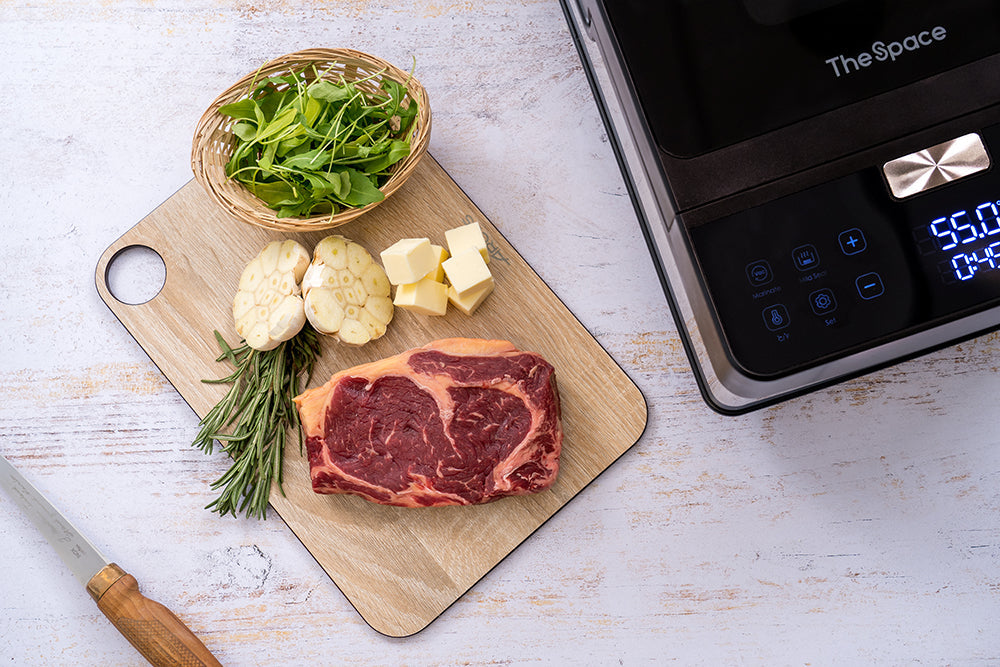 Ribeye Steak With Garlic-Rosemary Butter And Arugula Salad