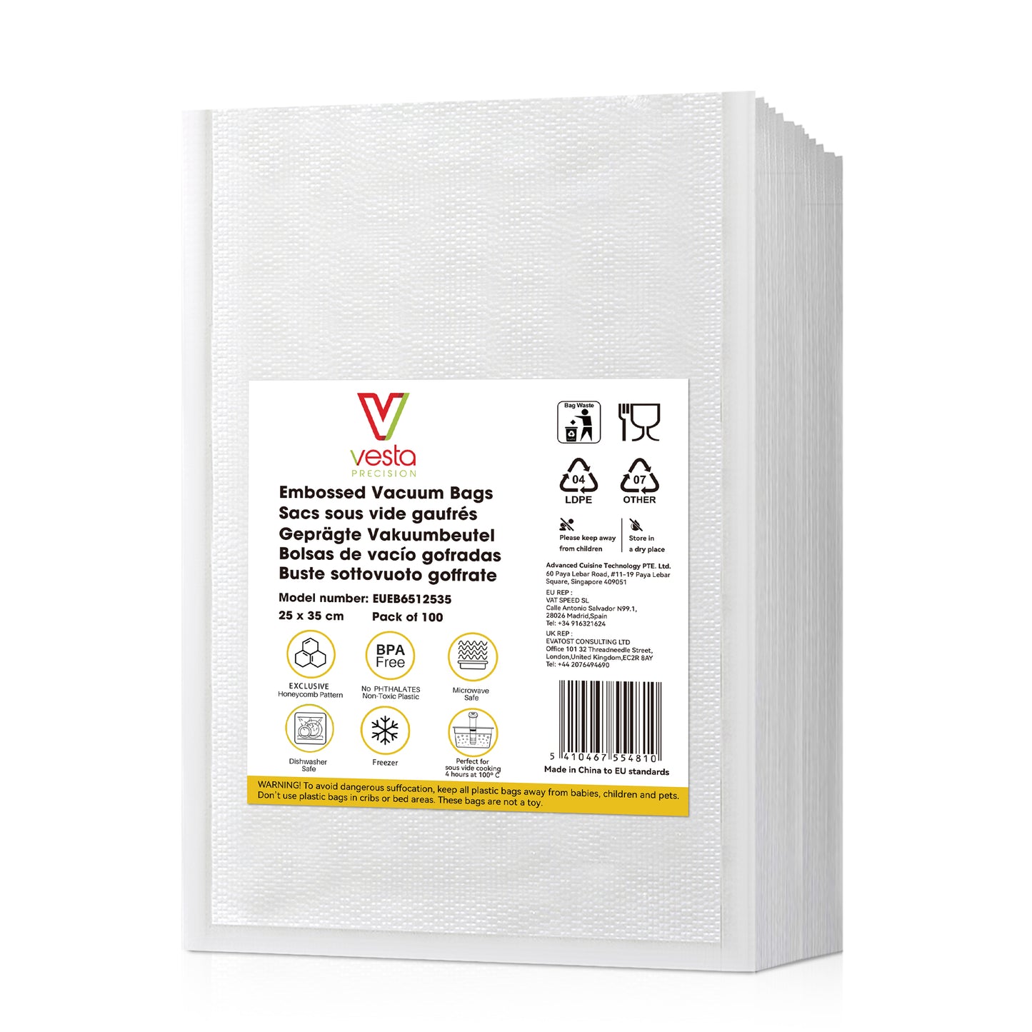 65 µm Embossed Vacuum Bags