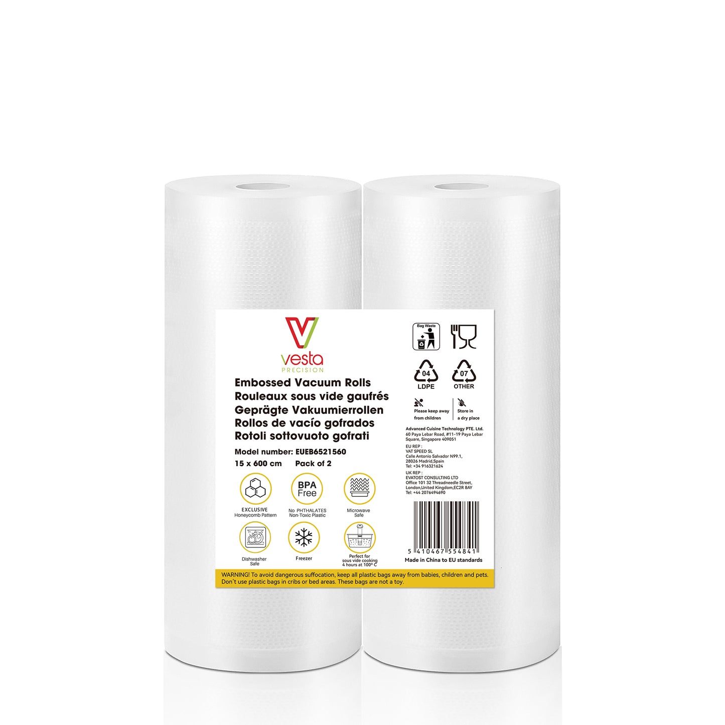 65 µm Embossed Vacuum Rolls