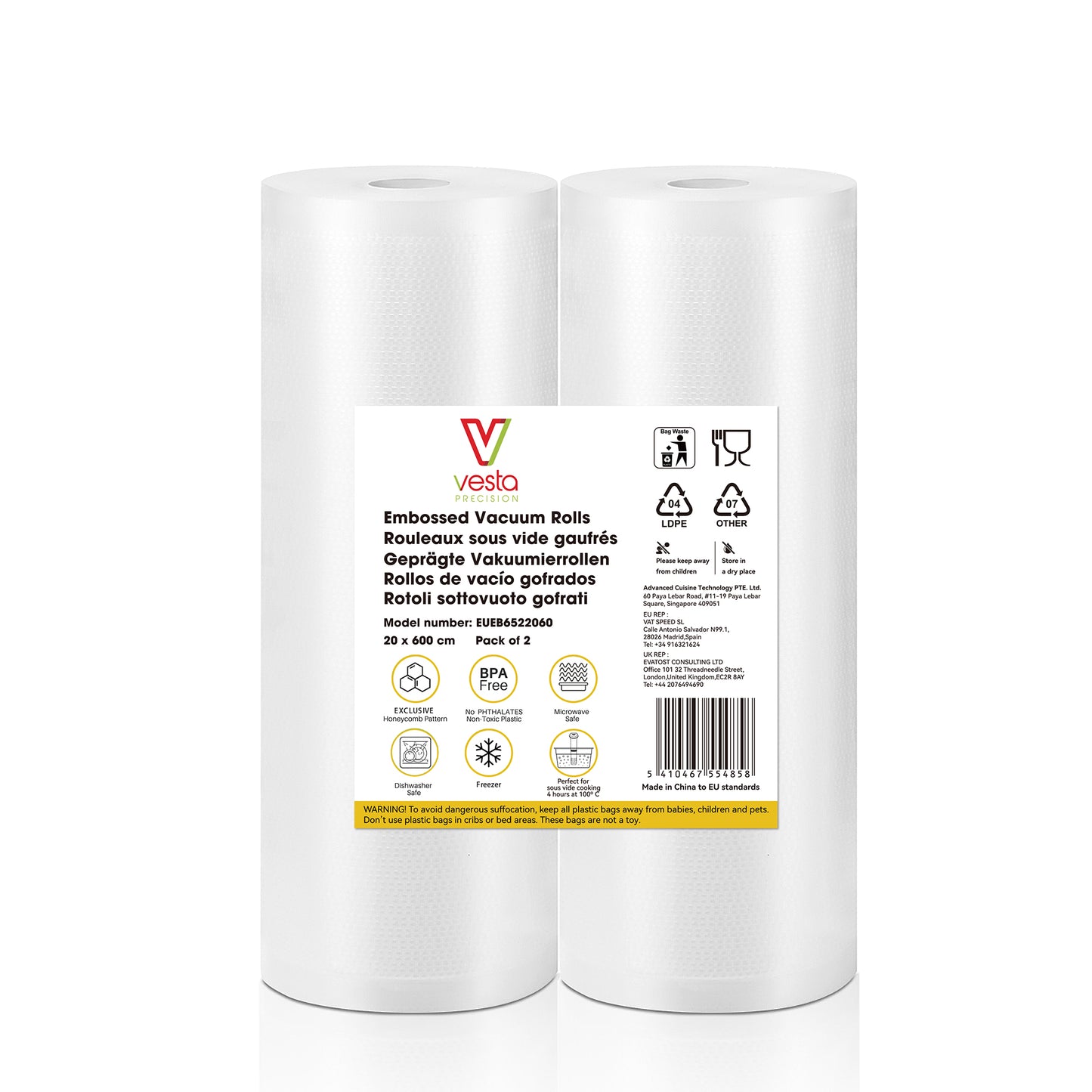 65 µm Embossed Vacuum Rolls
