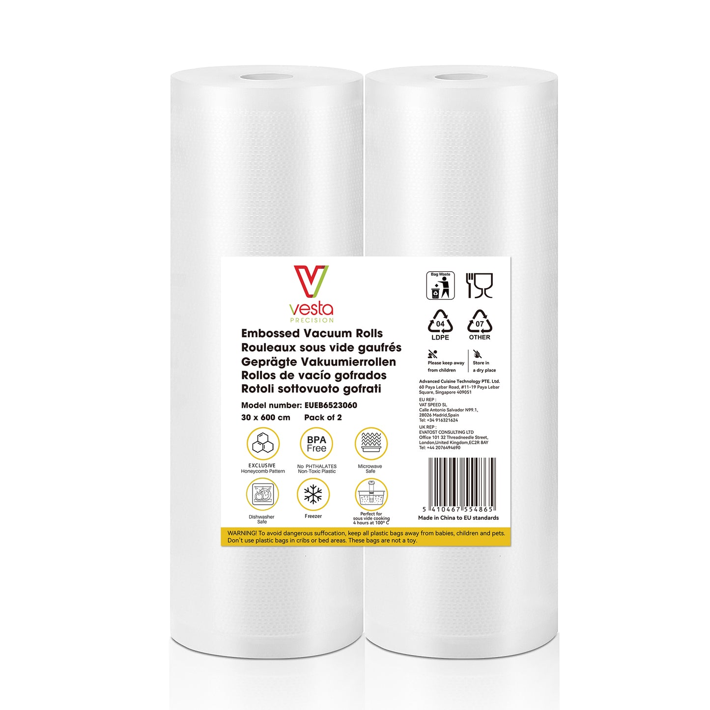 65 µm Embossed Vacuum Rolls