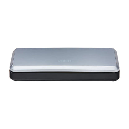 Silver and black Vesta external vacuum sealer on a white background