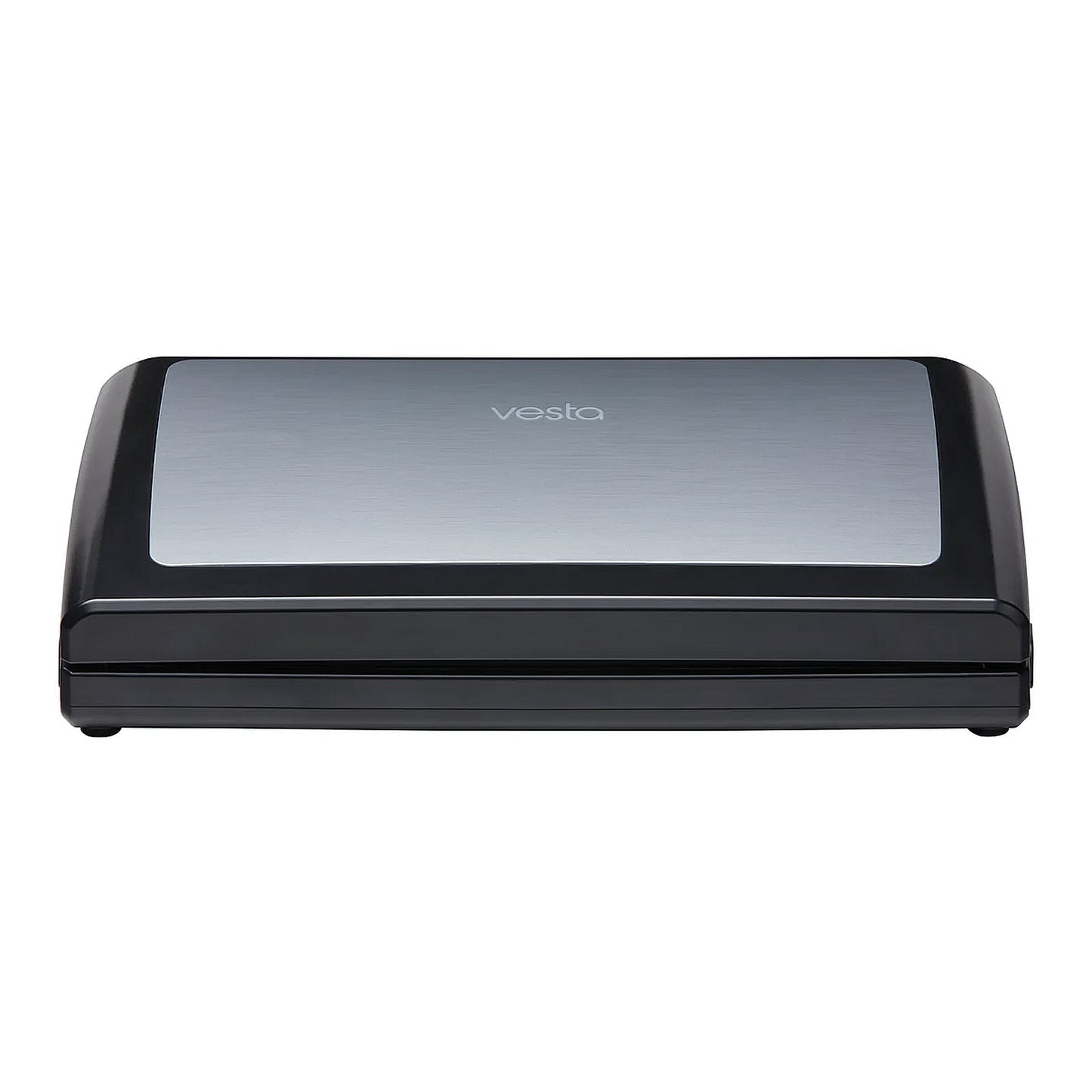 Black and silver Vesta vacuum sealer on a white background